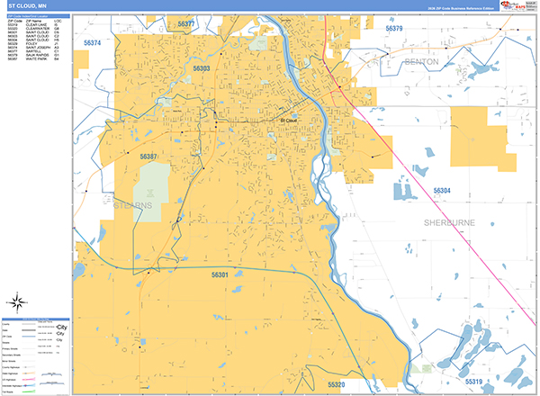 St. Cloud, MN Zip Code Map